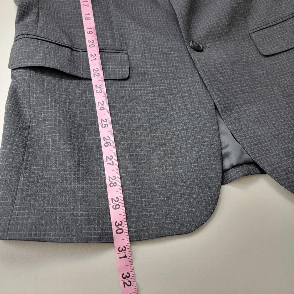 Banana Republic Slim Fit Grey‎ Wind Blazer Jacket Mens 42R Sport Coat Checkered